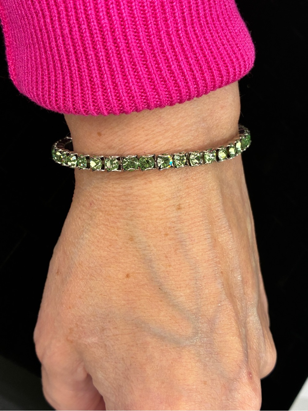 Touchstone Crystal’s Green Crystal Tennis Bracelet
